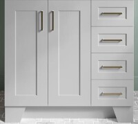 Longshore Tides Freitas 37'' Solid Wood Single Bathroom Vanity in Gray Left Offset New in Box $2399