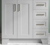 Longshore Tides Freitas 37'' Solid Wood Single Bathroom Vanity in Gray Left Offset New in Box $2399