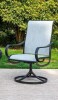 Phi Villa Black Swivel Textilene Metal Patio Outdoor Dining Chair New In Box $299
