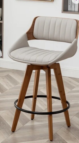 George Oliver Jobani Swivel Stool in Gray New in Box $399