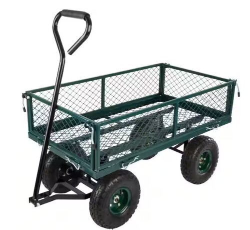 Pure Garden 3.4 cu. ft. Steel and Rubber Wagon Garden Cart with 650 lbs. Capacity, Green New in Box $299