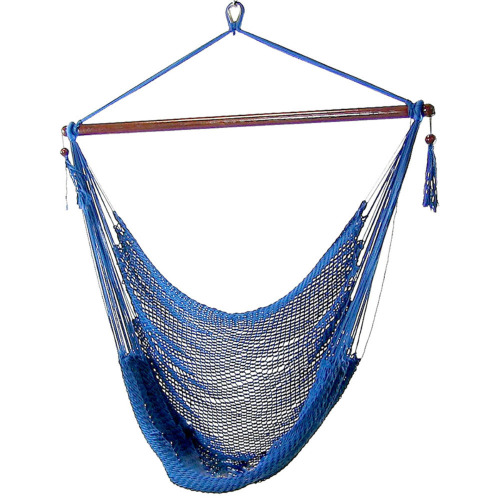 Bay Isle Home&trade; Plummer Soft-Spun Polyester Rope Hanging Hammock Chair - Blue In Box $199