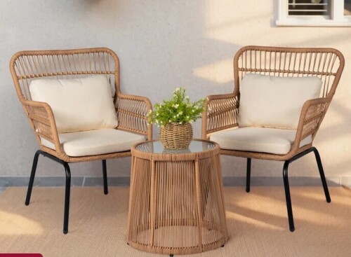 Bay Isle Home Dawna 2 - Person Patio Conversation Set with Cushions New in Box $499