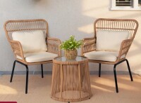 Bay Isle Home Dawna 2 - Person Patio Conversation Set with Cushions New in Box $499