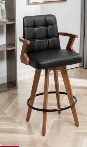 Corrigan Studio Lorant Swivel Stool in Black New in Box $399