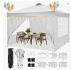 COBIZI 118" W x 118" D Pop Up Canopy Tent with 4 Sidewalls, UPF 50+Waterproof Outdoor Canopy with Air Vent New in Box $399