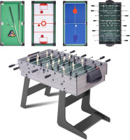 RayChee 54" 4-in-1 Multi Game Table, Foldable Combo Game Table Set with Ping Pong, Hockey, Pool Billiards and Foosball New in Box $399