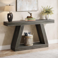 Tribesigns Farmhouse Console Table, 55-Inch Rustic Sofa Table with Storage, Industrial Wooden Entryway Table New in Box $399