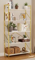Mercer41 5 Tier Industrial Bookshelf with Metal Frame and Scratch Resistant Shelves New In Box $199