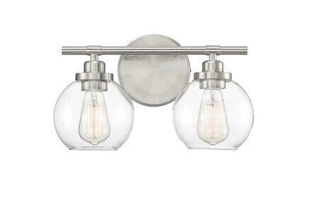 Three Posts&trade; 2-Light Hegland Dimmable Vanity Light in Satin Nickel New In Box $299