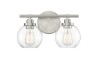 Three Posts&trade; 2-Light Hegland Dimmable Vanity Light in Satin Nickel New In Box $299