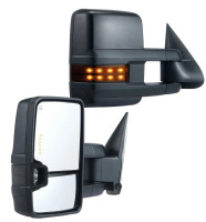 VEVOR Towing Mirrors, Left & Right Pair Set for Chevrolet Silverado (2014-2019)/GMC, Power Heated with Signal Light & LED Driving Light, Manual Controlling Telescoping Folding, Heating Defrost, Black New In Box $299