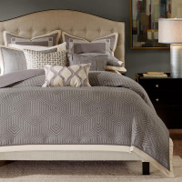 Madison Park Signature King Comforter Set Removable Duvet Insert Grey 9PC Luxury Jacquard Comforter, Oversized Overfilled Bedding, Hand-Guided Embroidered Texture Accents, All Season Bed Set $299