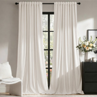 Mercer41 100% Blackout Double-layer Velvet Curtain. Rod Pocket Back Tab Thermal Insulated Drapes for Living room Bedroom (Pair) 52" x 96" $89