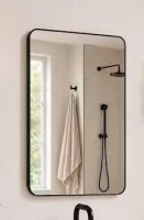 Niveal 24 in. W x 36 in. H Rectangular Framed Wall Bathroom Vanity Mirror in Matte Black New In Box $299