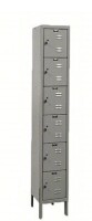 HALLOWELL Box Locker: 12 in x 18 in x 78 in, 6 Tiers, 1 Units Wide, Louvered, Padlock Hasp, Gray $599