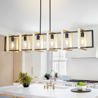 Gracie Oaks 6-Light Dimmable Linear Chandelier Square /Rectangle Chandelier New In Box $399