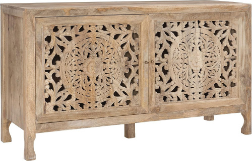 Powell Heidi Natural Carved Cabinet New $1699