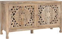 Powell Heidi Natural Carved Cabinet New $1699