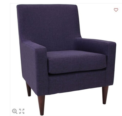 Fox Hill Trading Emma Traditional Fabric Arm Chair in Eggplant Purple New in Box $499