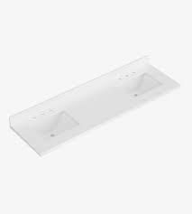 Ariel 73 Inch Pure White Quartz Bathroom Vanity Countertop With Undermount Rectangle Double Sink And Includes Backsplash New in Box $999