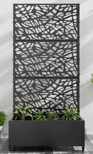 Latitude Run&reg; Eurel Metal Planter Box with Wheels, 72" H x 35" W x 16" D New In Box $299