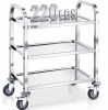 VEVOR Stainless Steel Cart, 3 Layers Lab Utility Cart 400 lbs Weight Capacity, Medical Cart with Lockable Universal Wheels, for Lab, Clinic, Kitchen, Salon New In Box $199