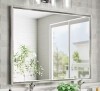 QueenFun OnaBella 40 in. W x 30in. H Rectangular Aluminum Thin Framed Wall Mount Beveled Bathroom Vanity Mirror in Brushed Nickel New In Box $299