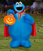 Gemmy Airblown Inflatable Cookie Monster w/Cape Sesame Street, 3 ft Tall, On Working $199