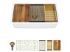 Logmey 30 in. Undermount Sink Granite/Quartz Composite Single Bowl Wrokstation Kitchen Sink in White with Gold Accessories New In Box $499
