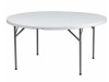 Flash Furniture Round Wh 60Rnd Plastic Fold Table, 60" W, 60" L, 29" H, Plastic Top, White New In Box $299