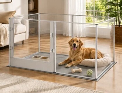 BingoPaw 31.5&rdquo; H 6 Panel Acrylic Dog Whelping Box Pet Exercise Pen New Open Box $399