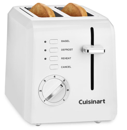 Cuisinart 2-Slice Toaster White: Bagel & Defrost Options, Reheat, Extra Wide Slots, Removable Crumb Tray, 900W New In Box $89