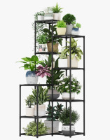 Latitude Run&reg; 54.7" Tall Black Metal Corner Plant Stand, Indoor Outdoor Large Plant Shelf & Holder for Multiple Plants, Perfect for Home, Patio & Garden Decor New In Box $99