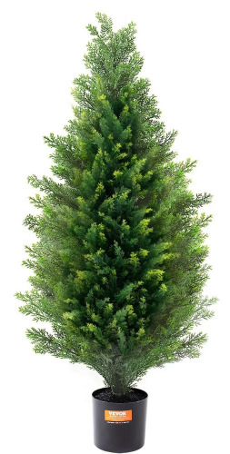 VEVOR Artificial Cedar Topiary Tree, 36 inch Tall, with Extra Leaves & Pot Faux Evergreen Fake Pine Cypress Trees Plant, UV Rated Artificial Greenery for Home Decor Indoor/Outdoor New In Box $99