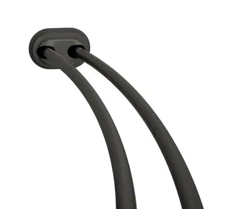 Zenna Home NeverRust 50 in. to 72 in. Aluminum Adjustable Tension Double Curved Shower Rod in Bronze New In Box $89