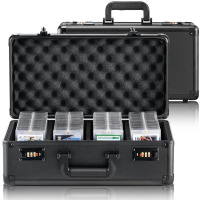VEVOR Graded Card Storage Box, 4 Slots, Graded Sports Cards Holder Carrying Case with Coded Lock Foam Dividers, for 120 PSA Graded Cards 84 BGS Cards 96 SGC Cards 428 Top Loaders or 999+ Loose Cards New In Box $89