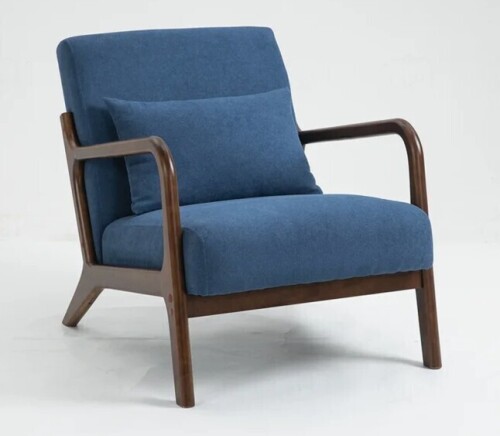 George Oliver Mid Century Modern Accent Chair with Wood Frame New In Box $299