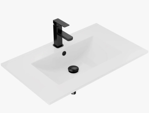 ECLIFE 30" Rectangular Integrated Bathroom Sink with Single Hole Faucet, Drain, Overflow New In Box $399