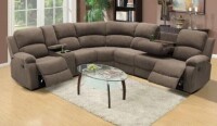Lifestyle Furniture Peanut Color Corduroy Stripe Fabric Living Room Reclining Sectional (2 Boxes) New in Box $1999 (Corner Wedge Not Included)