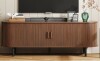 Ebern Designs Jalonda Modern Wood TV Stand with Storage and Shelves New in Box $499
