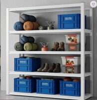 Himimi Heavy Duty Garage Metal Storage Shelves, 48" x 24" x 72" Adjustable Storage Rack with 1650 Lbs Total Load Capacity, Rust-Proof Boltless Organizer Shelving in White New in Box $399