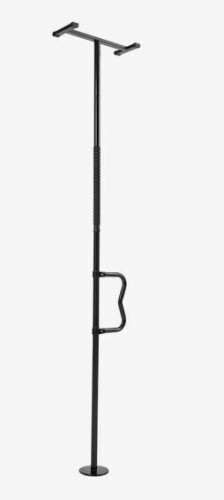 VEVOR Floor-to-Ceiling Transfer Pole, Tension Mounted Bathroom Grab Bar with Anti-Slip Curve Handle, 300 Lbs Capacity Security Pole for Elderly, Ideal Senior Safety Pole for 7-10 Ft Ceilings, Black New In Box $299