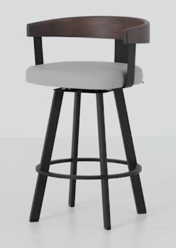 Corrigan Studio&reg; Drees Swivel Upholstered Counter & Bar Stool with Wood Backrest New In Box $299
