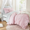 Intelligent Design Ivy Pink Solid Ruched 4-Piece Twin Comforter Set New $199