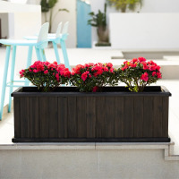 Three Posts Barros Solid Cedar Rectangular Planter Box with Drainage Holes, New in Box $299