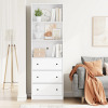 Latitude Run 70.9'' H X 23.6'' W Standard Bookcase Cabinet with 2 Open Shelves and 3 Drawers, White, New Open Box $299