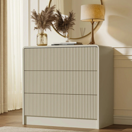 Mercer41 31.5" W 3 Drawer Dresser, Beige, New in Box $299