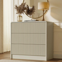 Mercer41 31.5" W 3 Drawer Dresser, Beige, New in Box $299
