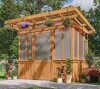 Backyard Discovery Poppy 9 ft. W x 6 ft. D x 8 ft. H Cedar Wood and Polycarbonate Light Brown Walk-in Outdoor Greenhouse Kit w/ PowerPort (4 Boxes) New in Box $2999 (May be incomplete)
